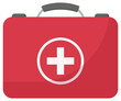 © Inamiku - Flat icon of first aid kit box isolated white background.