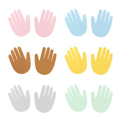 Sticker - Human hands paper craft set transparent png