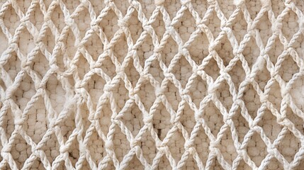 Canvas Print - White Rope Net Pattern Texture