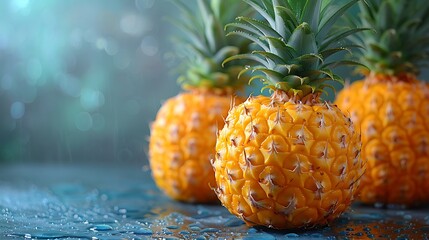 Fresh pineapple fruit with transparent background