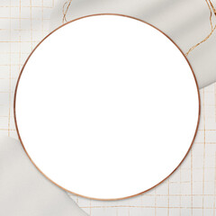 Wall Mural - Round gold frame png transparent background