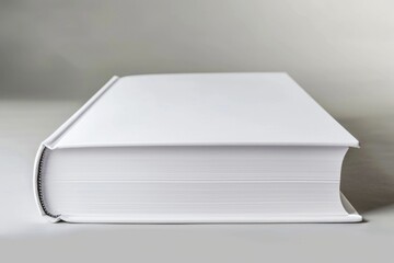 Canvas Print - A white book sits on top of a table with a simple, clean design