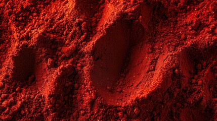 Wall Mural - A close-up view of a pile of vibrant red powder, perfect for use in illustrations or designs where bold colors are needed