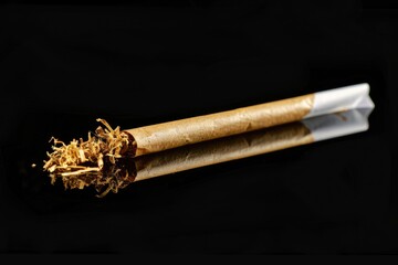 Canvas Print - A photograph of a cigarette with a cigarette stick protruding from the end