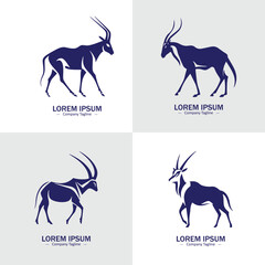 Wall Mural - Set of Abstract Goat silhouette logo icons, with a white background for your company, the sheep logo design ideas