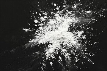 Sticker - Black and white photo of powder on a table