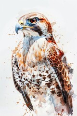 Sticker - Watercolor illustration of a bird of prey in flight, great for wildlife or nature-themed projects