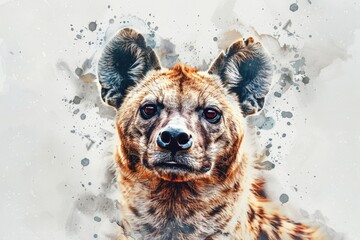 Wall Mural - A hyena depicted in watercolor style, a unique illustration