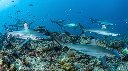 Poster - Hammerhead Sharks on Coral Reefs 