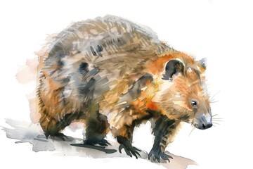 Sticker - A watercolor painting of a small animal, great for use in children's books or as a decorative piece