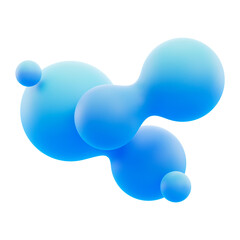 Sticker - Liquid fluid png 3D blue abstract shape, transparent background