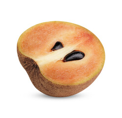 Wall Mural - Fresh Half sapodilla isolated on transparent background (.PNG)