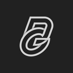 Wall Mural - Letter DG or GD  Logo, Monogram Logo letter D with G combination, design logo template, vector illustration