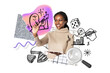 © Rawpixel.com - Business analyst woman png, doodle remix, transparent background