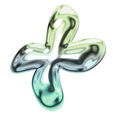 Canvas Print - Plus  sign png holographic fluid chrome symbol, transparent background