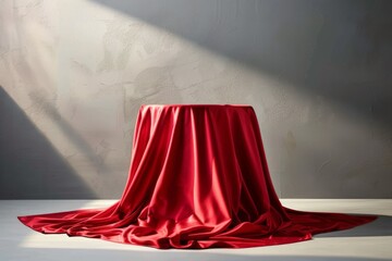 Wall Mural - podium with red fabric