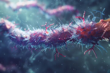 Canvas Print - Legionella pneumophila Bacteria. Medical 3d illustration.