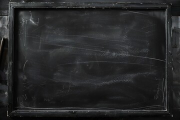 Wall Mural - Blank black chalkboard background Generative Ai 