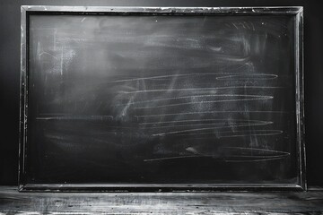 Wall Mural - Blank black chalkboard background Generative Ai 