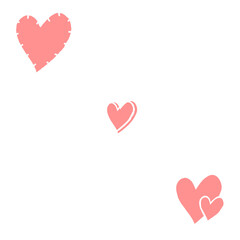 Poster - Png cute heart element set in hand drawn style