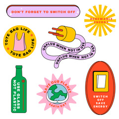 Sticker - Png environmental awareness sticker set