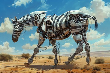 Wall Mural - Zebra Saibot with metal body and advanced engine