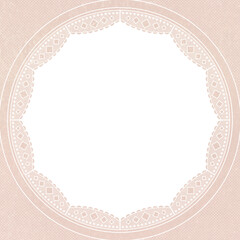 Poster - Vintage lace frame, white doily on beige background