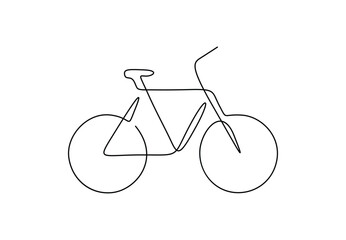 Bicycle continuous one line drawing vector illustration. Premium vector