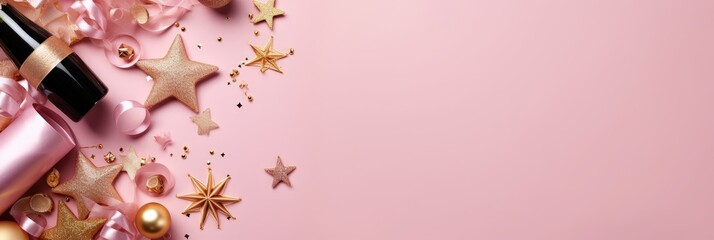 Pink and Gold Festive Background