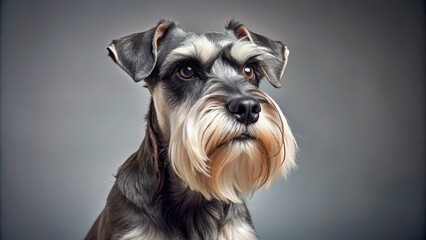 Canvas Print - Schnauzer dog looking alert and attentive, schnauzer, dog, pet, animal, alert, attentive, furry, purebred, intelligent