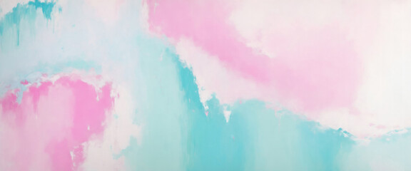 Wall Mural - Abstract art background oil painting Pink and white, Turquoise blue