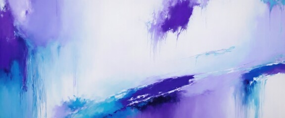 Wall Mural - Abstract art background oil painting Purple and white, Turquoise blue
