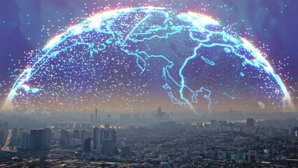 Global business internet network connection. Business global network technology background