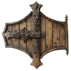 Wall Mural - Blank Medieval sign isolated on transparent background Generative Ai