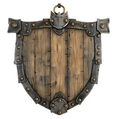 Wall Mural - Blank Medieval sign isolated on transparent background Generative Ai
