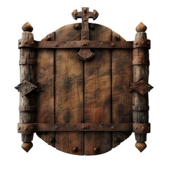 Wall Mural - Blank Medieval sign isolated on transparent background Generative Ai