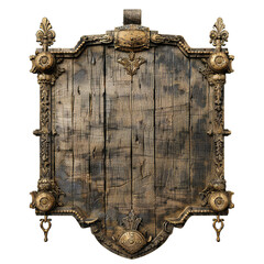 Wall Mural - Blank Medieval sign isolated on transparent background Generative Ai