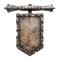 Wall Mural - Blank Medieval sign isolated on transparent background Generative Ai