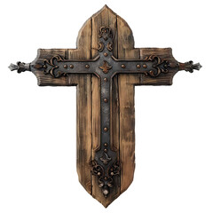 Wall Mural - Blank Medieval sign isolated on transparent background Generative Ai