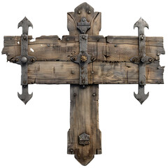 Wall Mural - Blank Medieval sign isolated on transparent background Generative Ai