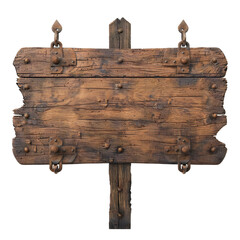 Wall Mural - Blank Medieval sign isolated on transparent background Generative Ai