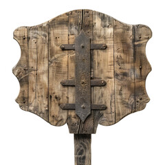 Wall Mural - Blank Medieval sign isolated on transparent background Generative Ai