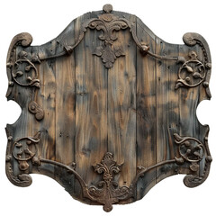 Wall Mural - Blank Medieval sign isolated on transparent background Generative Ai