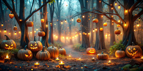 background with pumpkins for halloween