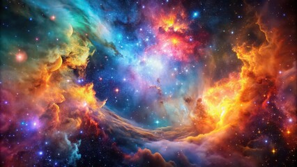 Wall Mural - vibrant nebula with cosmic dust and gas creating a breathtaking color spectacle, nebula, space, cosm