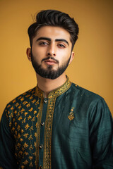 Canvas Print - young handsome man wearing traditional kurta