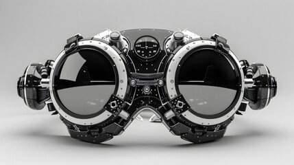 Sticker - Retro-Futuristic VR Headset with an Immersive Industrial Aesthetic and Captivating Mechanical Components