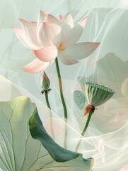 Canvas Print - A close up of a pink flower with a green leaf