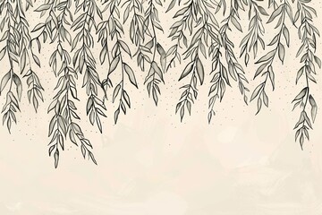 Poster - Willow Tree Ephemera Border Backgrounds Drawing Sketch A whimsical drawing sketch presenting a border