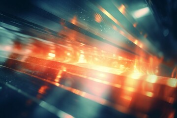 Wall Mural - abstract retro background with orange light beams crossing diagonal lines and vintage texture